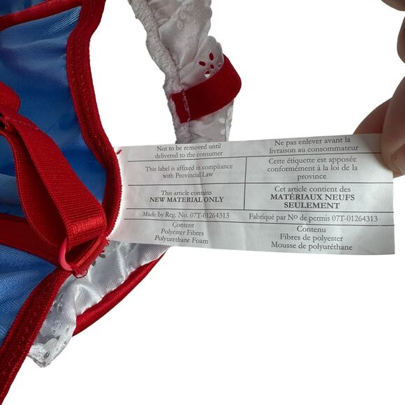 Kansas Cutie Adult Corset Bustier Costume Blue/Red M/L NWT - Picture 6 of 8